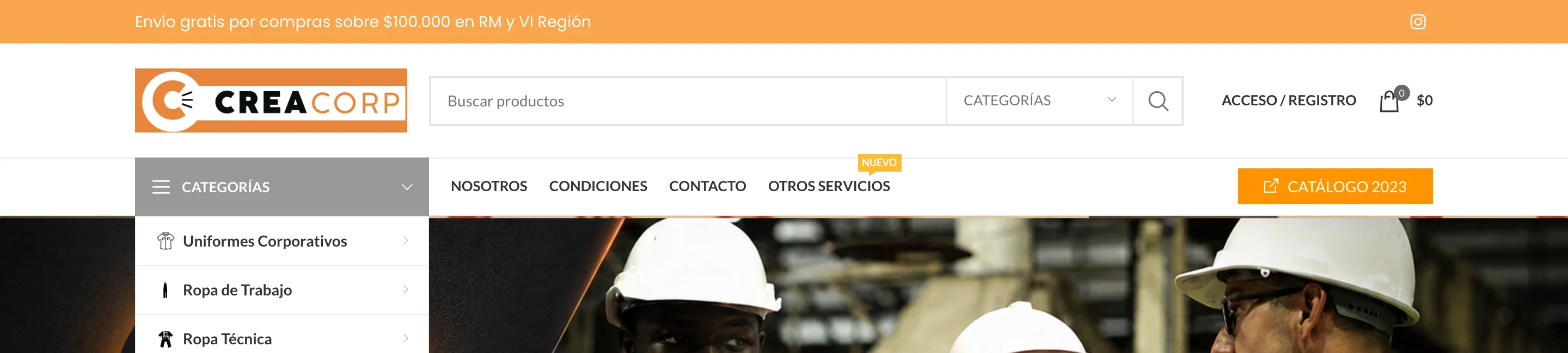 Home actual de Creacorp
